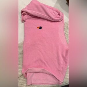 Aviator Nation cute!!Pink Sleeveless Hoodie with Logo